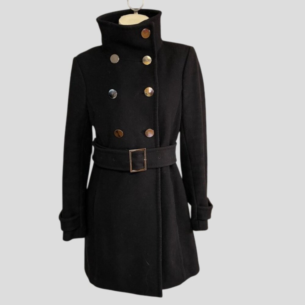 Aritzia T. BABATON Bromley Wool Cashmere Belted Military Peacoat Jacket - Picture 4 of 16